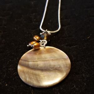 Cookie Lee jewelry, shell silver necklace